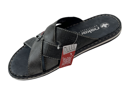 Rieker Herren Pantoletten 21062-15 Blau/Grau