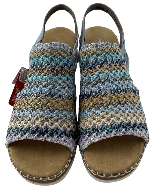 Rieker Damen Keilsandaletten  V1241-91 Multi Blau