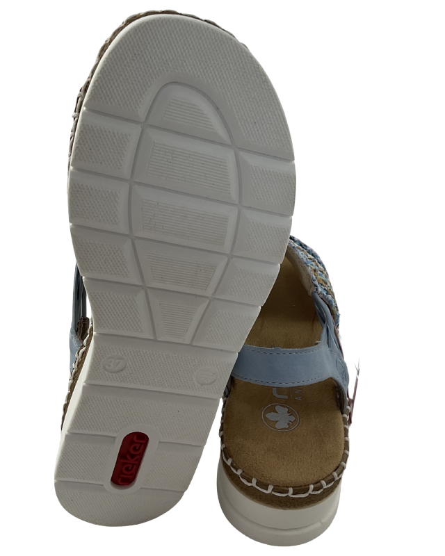 Rieker Damen Keilsandaletten  V1241-91 Multi Blau