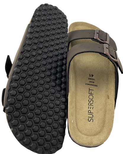SUPERSOFT Herren Hausschuhe  Pantoffeln174 146 DK.BROWN