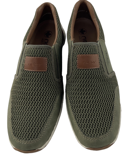 Rieker  Herren Slipper 08869-54 Textil Grün,Decksohle-Leder