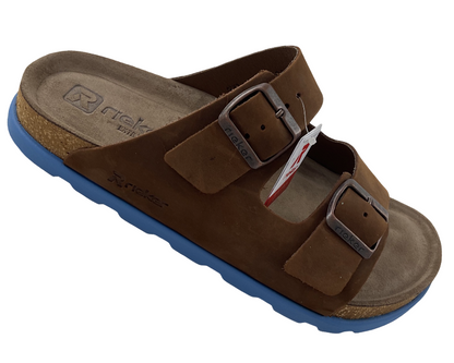 Herren Pantoletten 21190-28 Braun Leder Extraweite