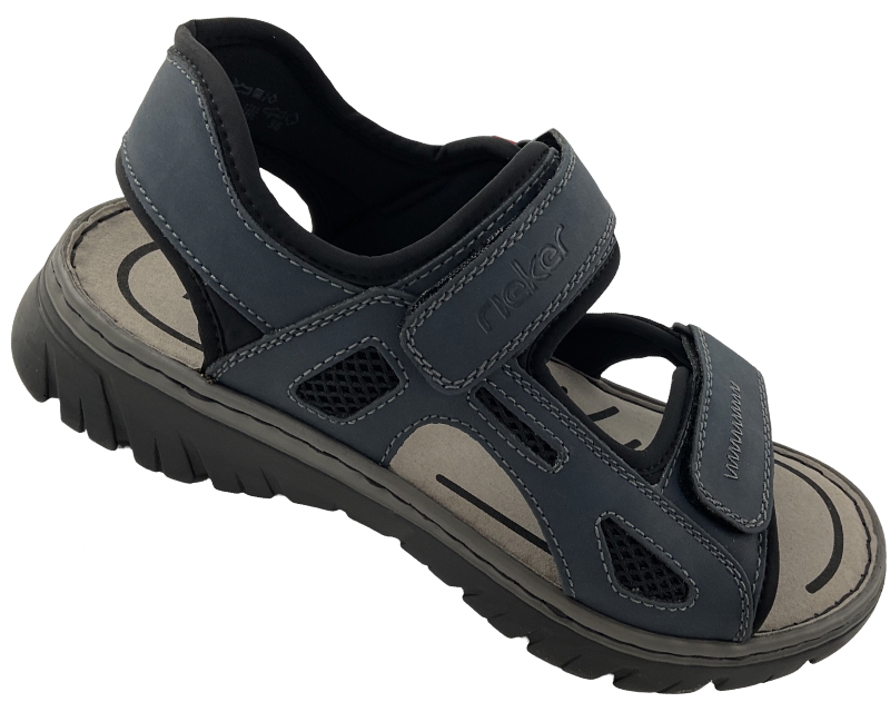 Rieker Herren Trekkingsandalen 26761-14  blaugrau Synthetik