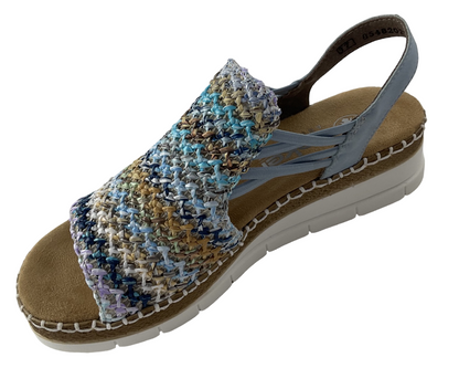Rieker Damen Keilsandaletten  V1241-91 Multi Blau