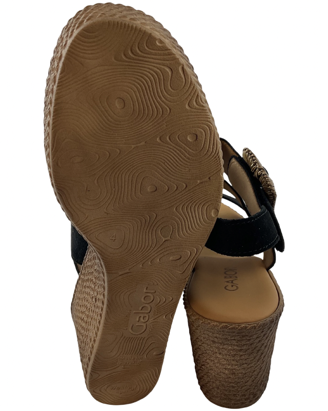 Gabor Damen Keilsandalette 84.771.17 Dreamvelour Schwarz,  Best Fitting