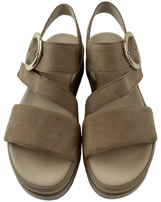 Gabor Damen Plateau Sandale 84.627.14 Samtchevreau sand,  Best Fitting
