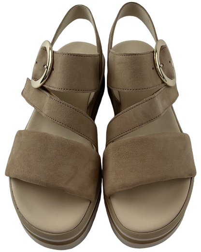 Gabor Damen Plateau Sandale 84.627.14 Samtchevreau sand,  Best Fitting