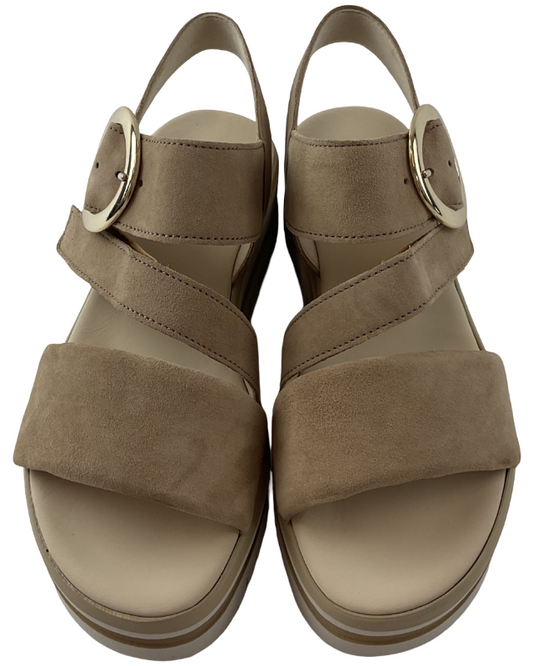 Gabor Damen Plateau Sandale 84.627.14 Samtchevreau sand,  Best Fitting