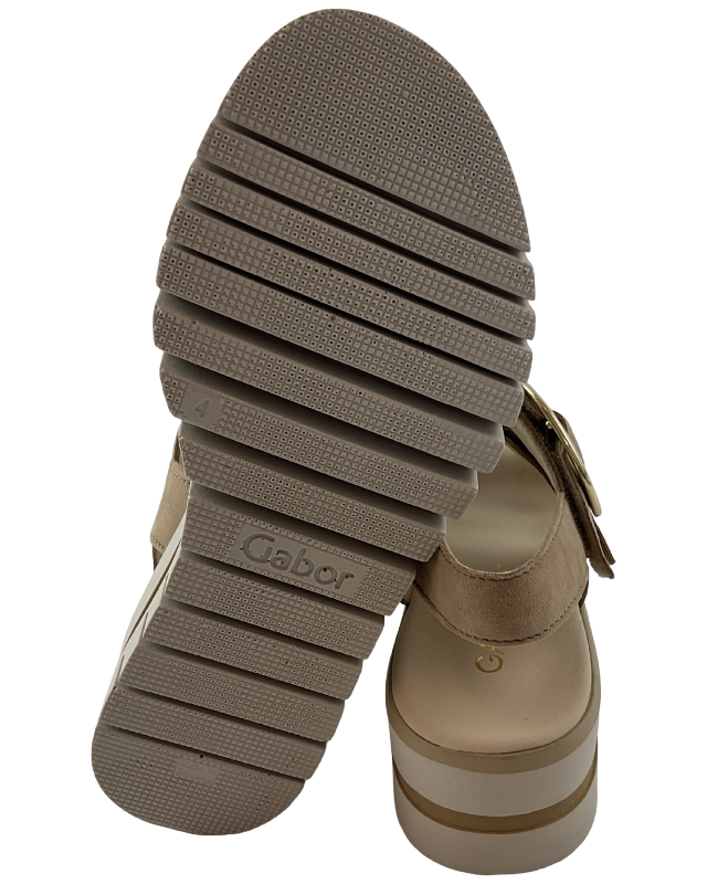 Gabor Damen Plateau Sandale 84.627.14 Samtchevreau sand,  Best Fitting