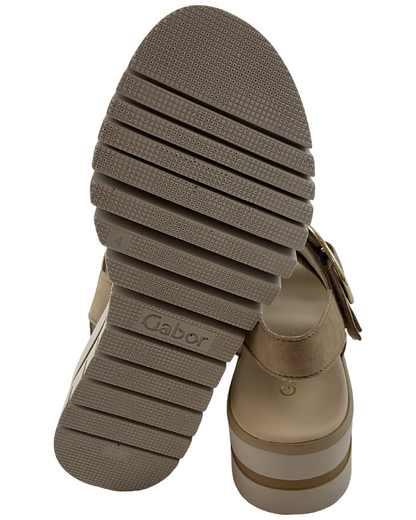 Gabor Damen Plateau Sandale 84.627.14 Samtchevreau sand,  Best Fitting