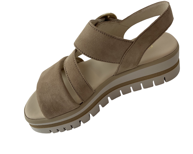 Gabor Damen Plateau Sandale 84.627.14 Samtchevreau sand,  Best Fitting