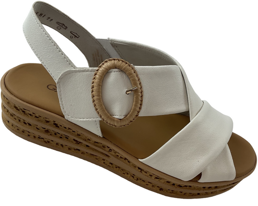 Gabor Damen Plateau Sandale 84.556.20 Creme  Nappa