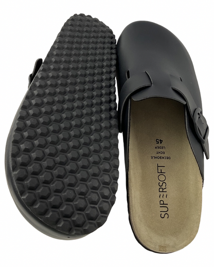 SUPERSOFT Clogs Herren Hausschuhe  Pantoffeln 176  024 BLACK Synthetik