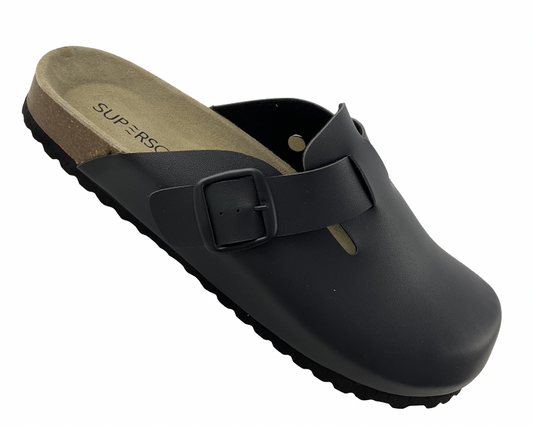 SUPERSOFT Clogs Herren Hausschuhe  Pantoffeln 176  024 BLACK Synthetik