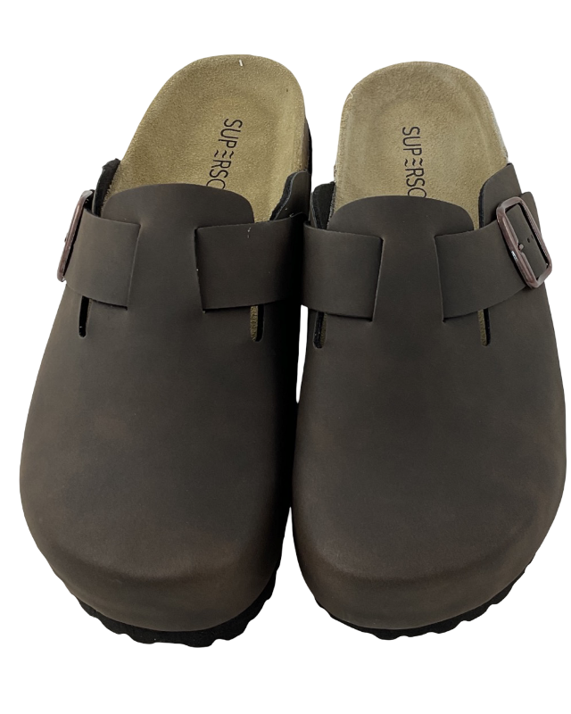 SUPERSOFT Clogs Herren Hausschuhe  Pantoffeln176 044 DK.BROWN Synthetik