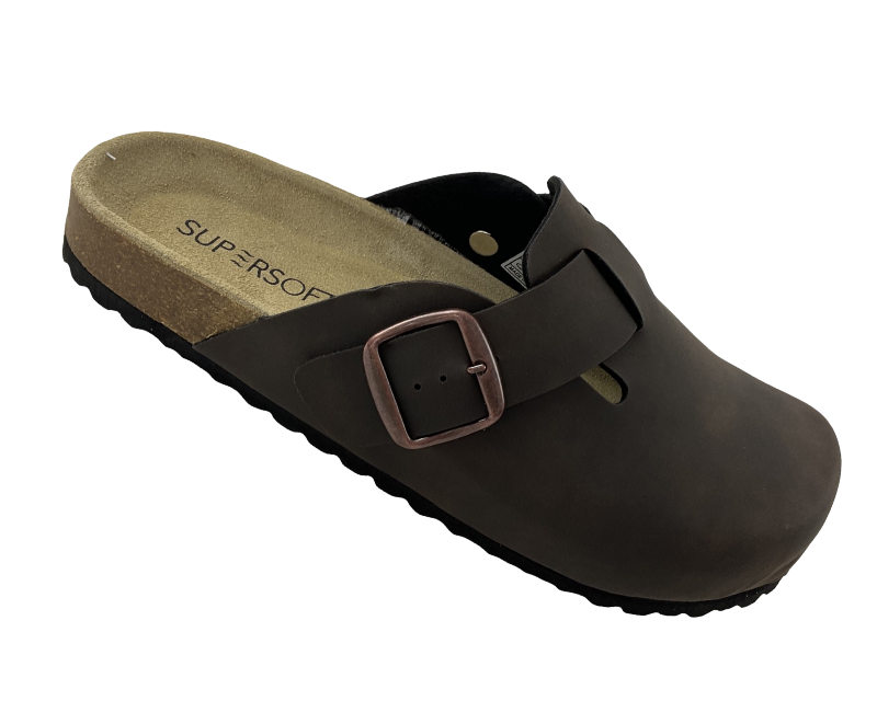 SUPERSOFT Clogs Herren Hausschuhe  Pantoffeln176 044 DK.BROWN Synthetik