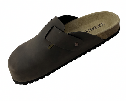 SUPERSOFT Clogs Herren Hausschuhe  Pantoffeln176 044 DK.BROWN Synthetik