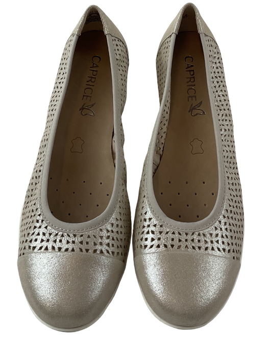Caprice Damen Slipper 9-22151-42 341  Taupe/Metalicc   Weite-G