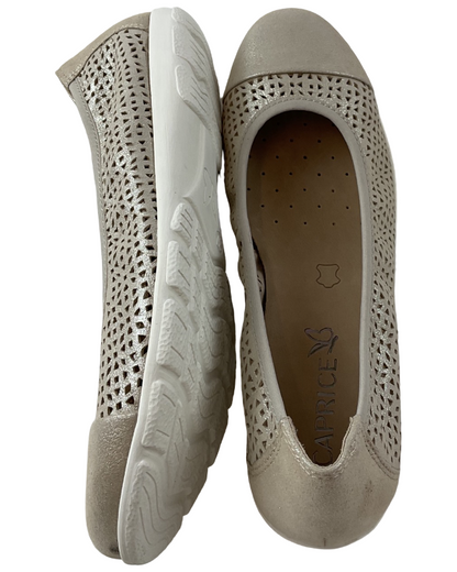 Caprice Damen Slipper 9-22151-42 341  Taupe/Metalicc   Weite-G