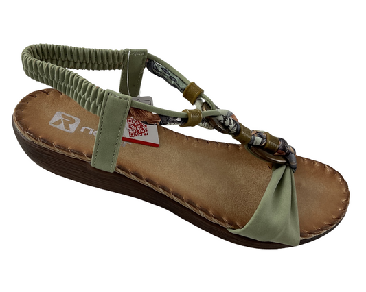 Rieker Damen Riemchensandalen V7568-52 Grün
