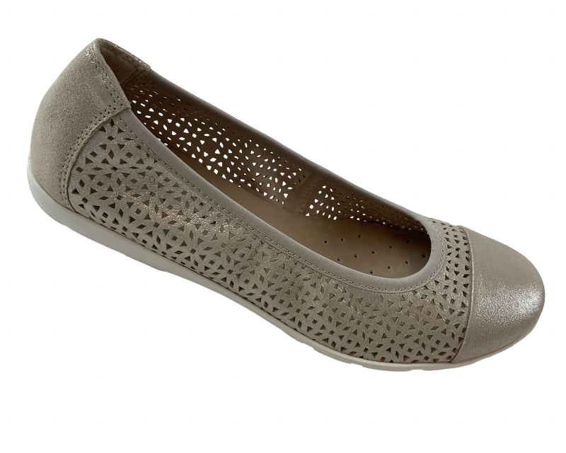 Caprice Damen Slipper 9-22151-42 341  Taupe/Metalicc   Weite-G