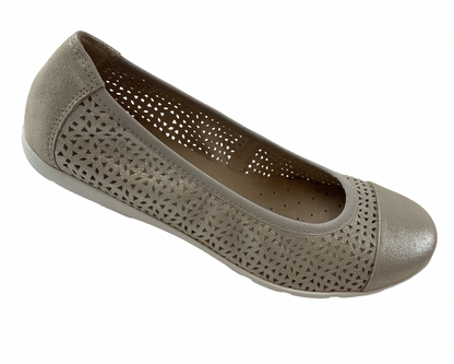 Caprice Damen Slipper 9-22151-42 341  Taupe/Metalicc   Weite-G