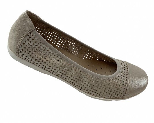 Caprice Damen Slipper 9-22151-42 341  Taupe/Metalicc   Weite-G