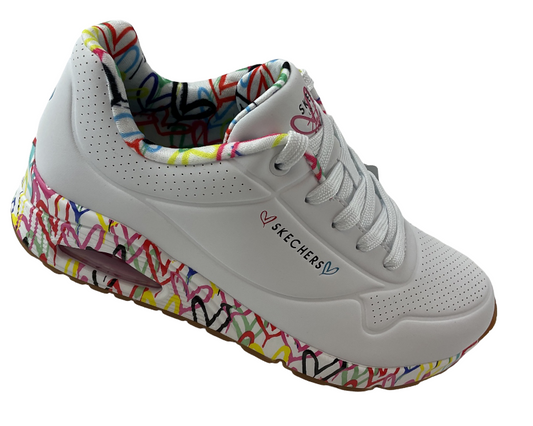 Damen Skechers Sneaker  Uno Loving Love -White 155506/WHT