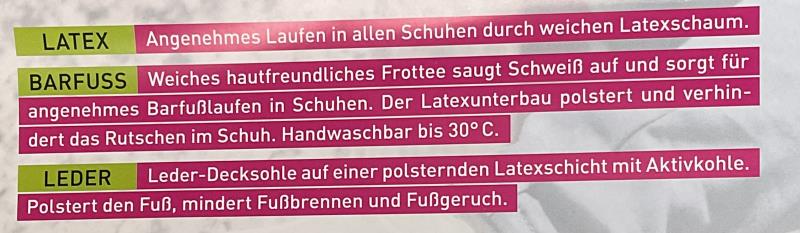 Morello Latex Einlegesohle Vital Komfort/Frische