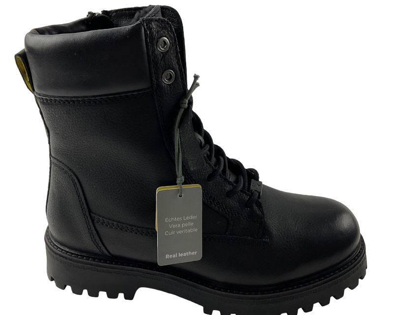 Salamander Leder-Schnürstiefelette in Schwarz mit Lammfell-Futter