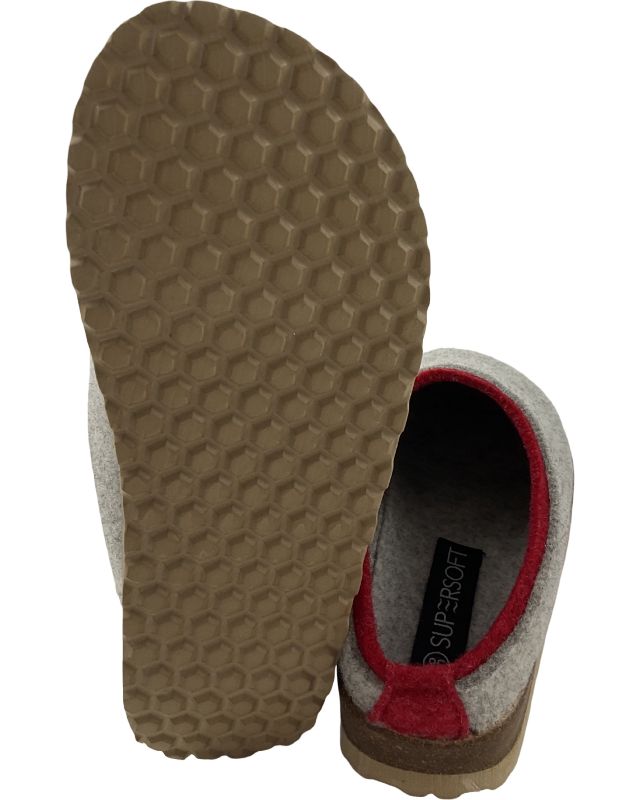 Supersoft  Damen  Pantoletten 522 533 LT.GREY  Filz